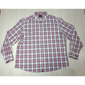 UNTUCKit Long Sleeve Men XXL Button front Shirt plaid red white blue cotton